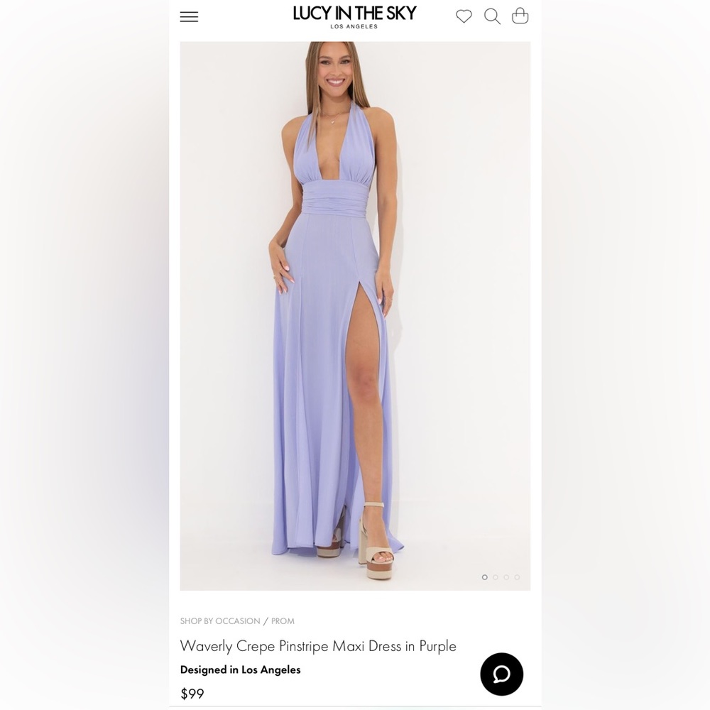 Waverly crepe pinstripe maxi dress in purple